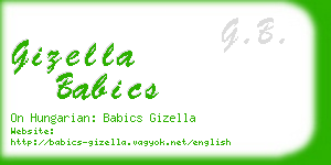 gizella babics business card